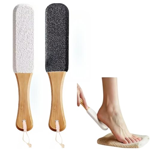2-Pack Professional Pedicure Foot File with Wooden Handle