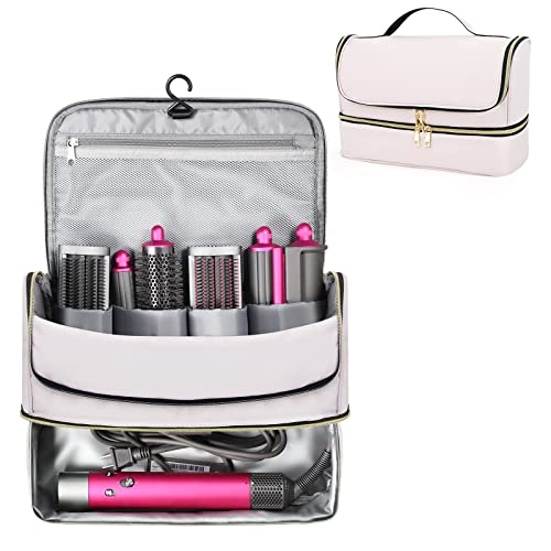 Travel Case for Dyson Airwrap & Shark Flexstyle - Pink, Waterproof Storage Bag