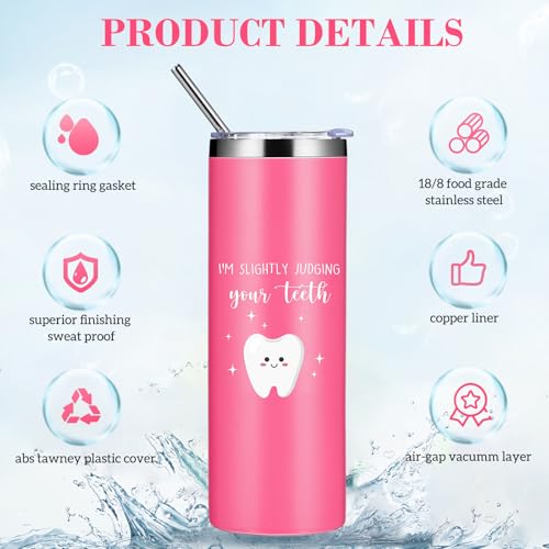 Pink Dental Hygienist Gift Set - 20 oz Stainless Steel Tumbler & More