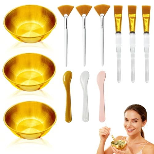 Large Esthetician Facial Supplies Kit with Gold Bowls & Brushes - DIY Face Mask Set