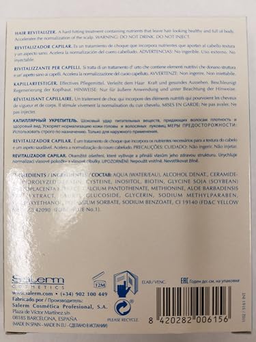Salerm Energy Hair Regenerator - Revitalizer for Hair Loss (4 Applications)
