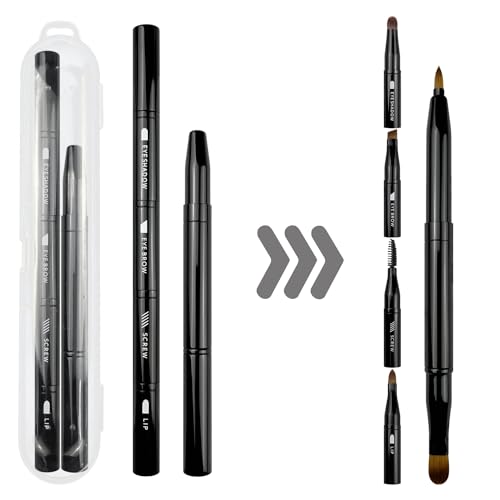 Zylsnice 4-in-1 Eye & Lip Brush Set - Travel-Friendly Makeup Brushes