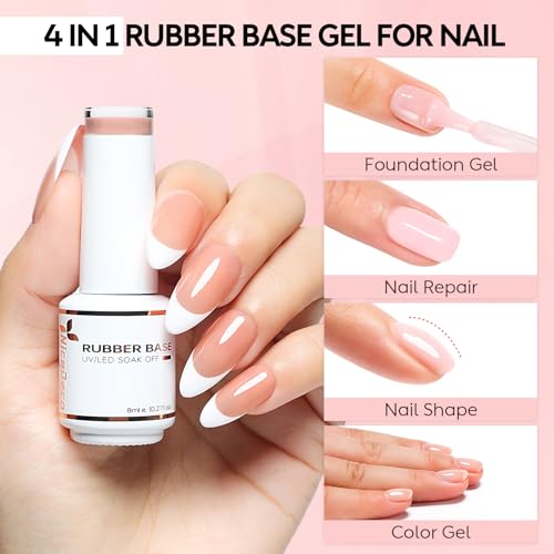 Nicedeco Rubber Base Gel Nail Polish Set NSET6-35 - 6 Pcs Vegan, HEMA Free