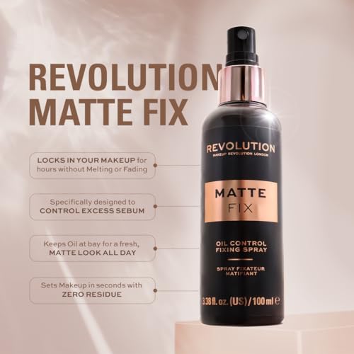 Makeup Revolution Matte Fix Oil Control Setting Spray - 3.38 Fl Oz