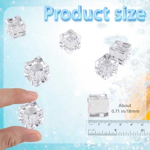 100 PCS Acrylic Fake Ice Cubes for Decoration - Reusable & Realistic