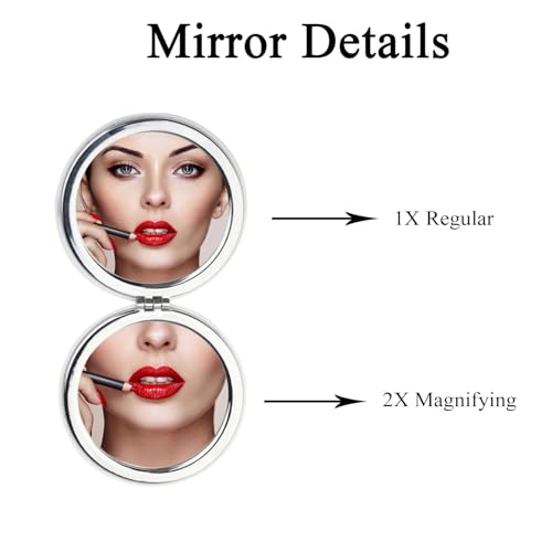 Princess Inspired Compact Mirror - 2.75" Dual-Sided Folding Makeup Mirror