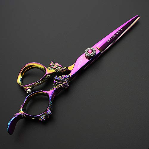 Professional 6.0 Inch Rainbow Dragon Handle Thinning Scissors for Hair Cutting