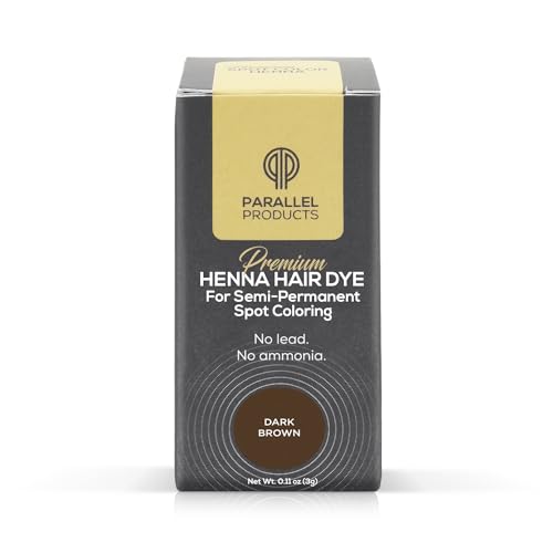 Parallel Products Dark Brown Henna Hair Dye Kit for Spot Coloring - 3g with Mixing Dish