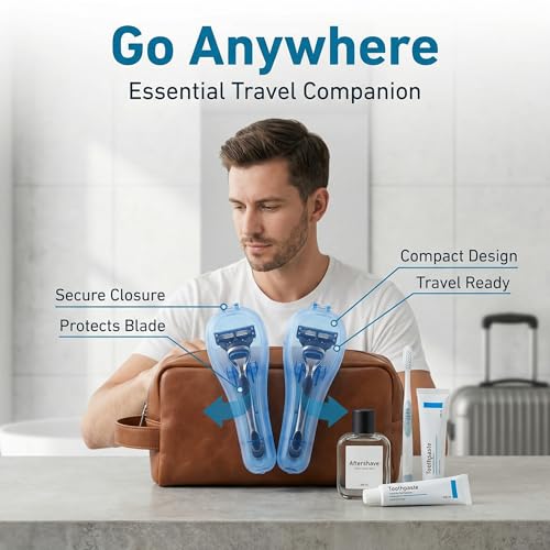 Beavorty 2-Pack Travel Safety Razor Cases - Portable Plastic Shaving Holder for Men
