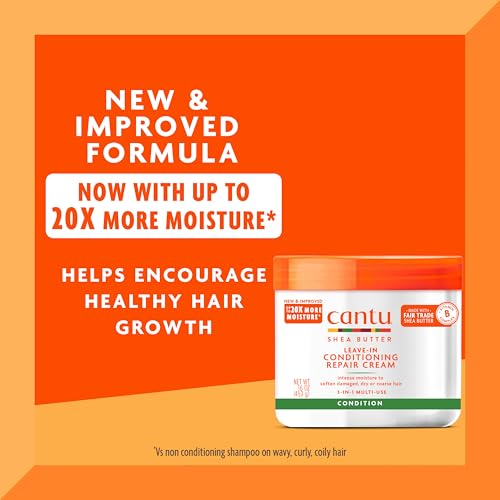 Cantu Leave-In Conditioning Repair Cream with Shea Butter, 16 oz - Pack of 2
