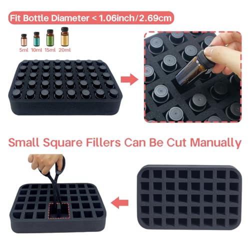 Essential Oils Organizer Foam Pad for 40 Bottles - Customizable Storage