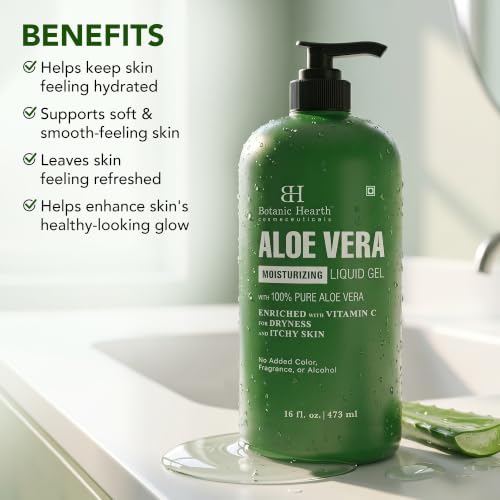 Botanic Hearth Aloe Vera Gel - 16 Fl Oz for Dry & Itchy Skin