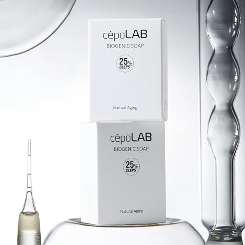 CEPOLAB Biogenic Face & Body Soap with 25% CLEPS, Hydrating Cold Process Cleanser, Olive Oil & Lavender Oil, 3.53 oz