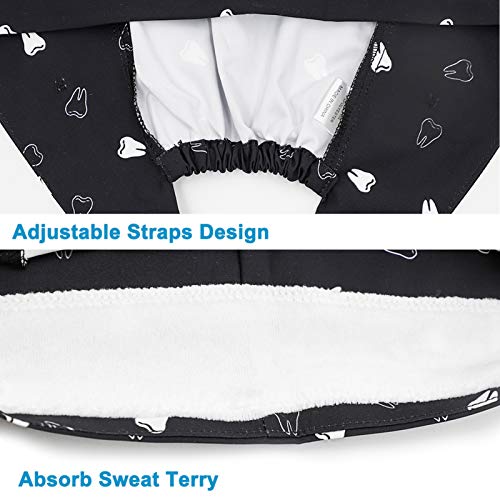Cute Teeth Working Cap with Button - 3PCS Breathable Sweatband