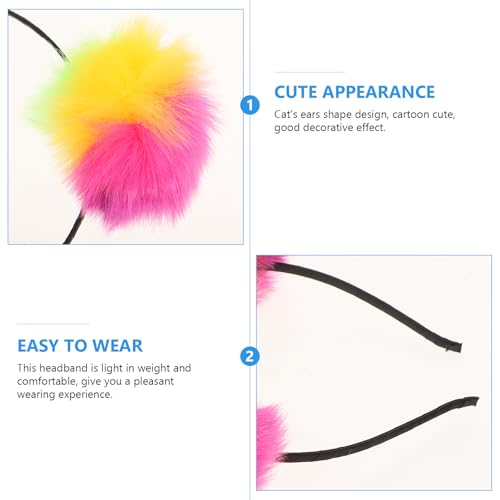 Lurrose Fuzzy Pom Pom Headbands for Girls - Fluffy Ball Hairbands for Birthday & Holiday Parties