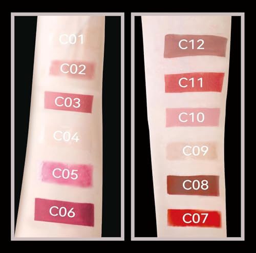 MLSMILE 12PCS Matte & Shiny Liquid Lipstick Set for Women & Girls - Waterproof, Long-Lasting, Non-Sticky