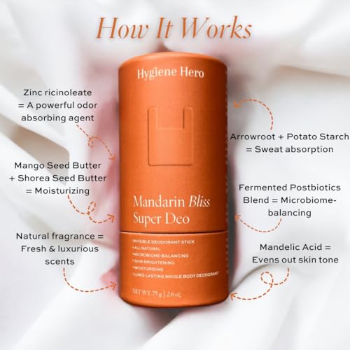 Super Deo Invisible Natural Deodorant Stick - Aluminum-Free Whole Body Care
