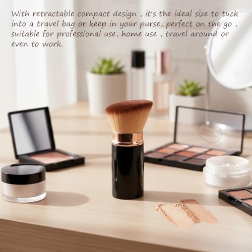 Retractable Kabuki Makeup Brush - Travel-Friendly Foundation Brush
