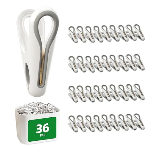 Heavy Duty Plastic Clothespins with Storage Box - 36 Pack