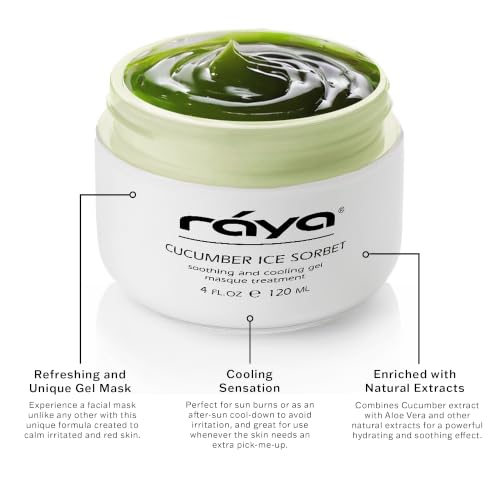 Raya Cucumber Ice Sorbet Cooling Facial Gel Mask, 120ml Hydrating Skincare