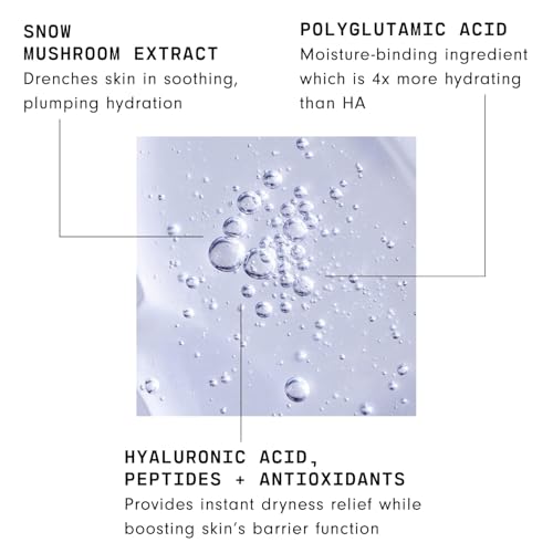 Versed Hyaluronic Acid Face Serum for Dry Skin - 1oz Hydrating Serum with Polyglutamic Acid & Snow Mushroom Extract