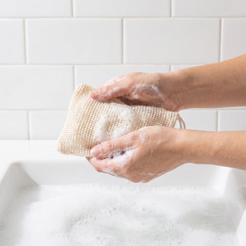 6-Pack Natural Sisal Soap Saver Bags for Exfoliating & Quick Drying