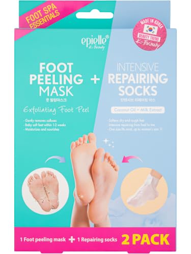 Epielle Foot Peeling & Intensive Repairing Mask Set - 2-Step Foot Care