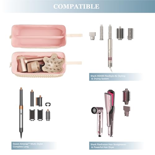 Leudes Beige Airwrap Travel Case for Shark FlexStyle & Dyson