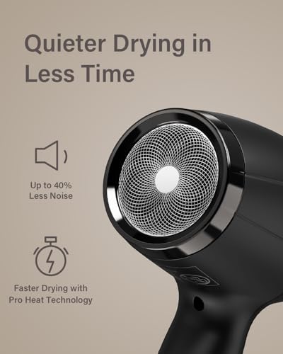 ANNLARY Ionic Hair Dryer with Diffuser, 1875W Fast-Drying Black