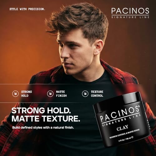 Pacinos Clay Hair Paste - Firm Hold Styling Wax, 4 oz