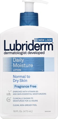 Lubriderm Fragrance-Free Daily Moisture Lotion Pack of 2 - 16 oz Sensitive Skin Hydrating Body & Face Lotion