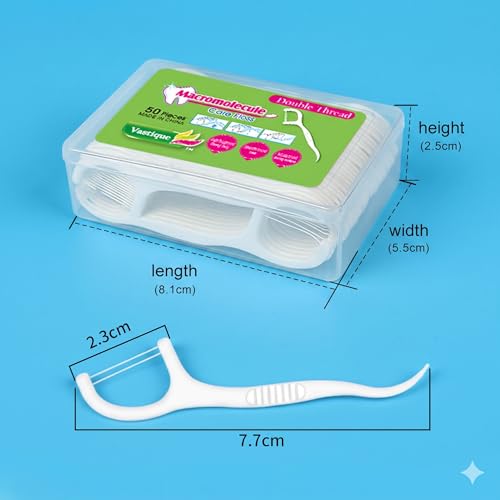 400 Count Double-Thread Dental Floss Picks - Ultra Thin Flossers with Travel Cases