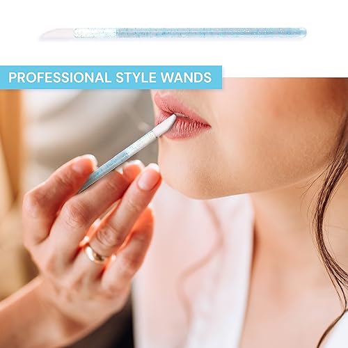 Apothie 200 Blue Crystal Disposable Lip Applicators for Lip Gloss & Lipstick, Versatile Makeup Wands Set