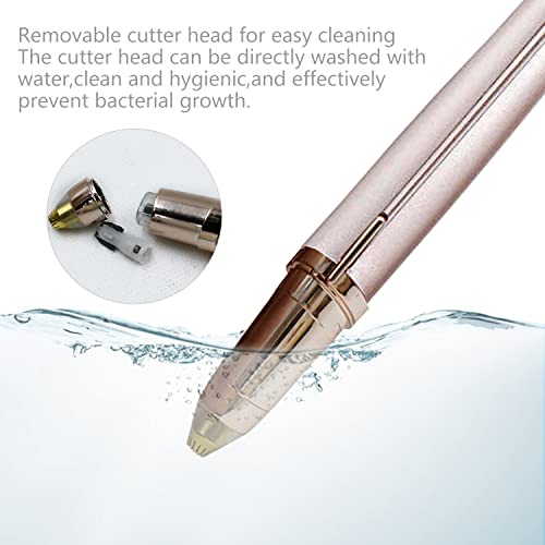 LiXiongBao USB Rechargeable Portable Electric Eyebrow Trimmer Pen for Women, Painless Precision Hair Remover, Safe Shaver Razor Tool for Face, Leg, Lip, Armpit, Hand (Rose Gold)