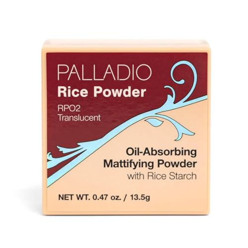Palladio Rice Powder Loose Setting Powder Translucent 0.6 oz - Absorbs Oil, Mattifies & Extends Makeup
