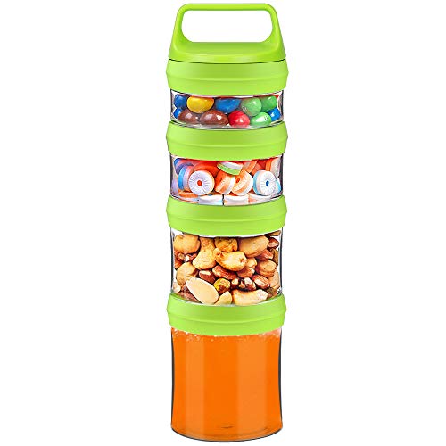 SELEWARE Stackable Snack Containers – 4-Piece BPA-Free Storage Set
