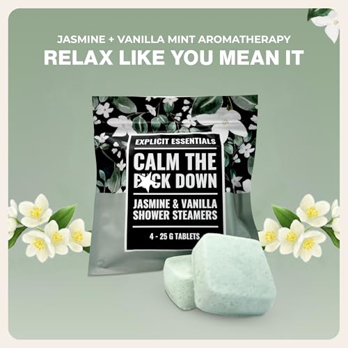 Calm The F Down Shower Steamers - Jasmine Vanilla Aromatherapy for Relaxation
