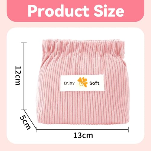 6-Piece Corduroy Elastic Hair Tie Organizer Set - Makeup Pouch