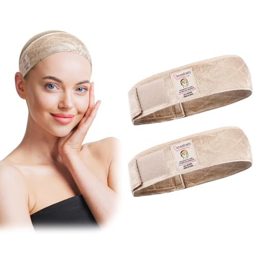Dreamlover Anti-Slip Wig Grip Band, Soft Adjustable Wig Grip, Hairline Protection for Wigs, Headscarf, Hats, Easy to wear for Daily & Outdoor Casual Use, Nude, 2 PCS