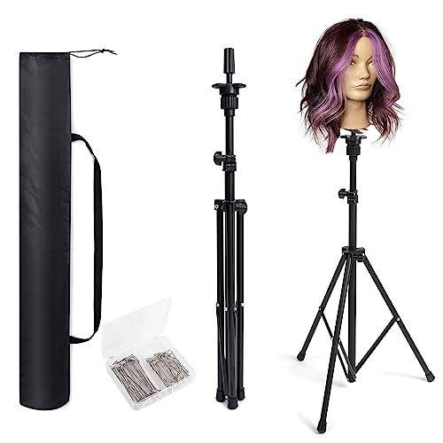Olive Black Tall Wig Tripod Stand for Mannequin Head
