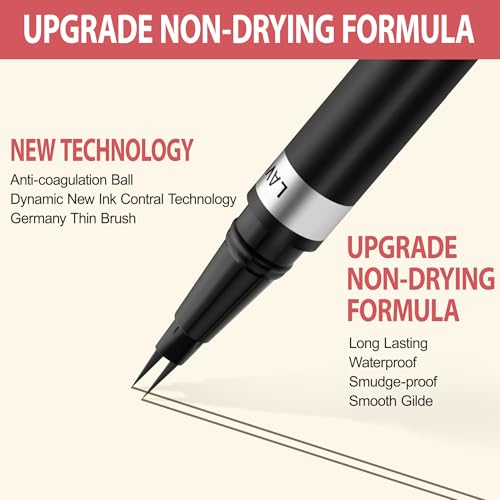 LAVONE Waterproof Eyebrow Pen Kit Dark Brown - Microblading & Pomade Makeup Set