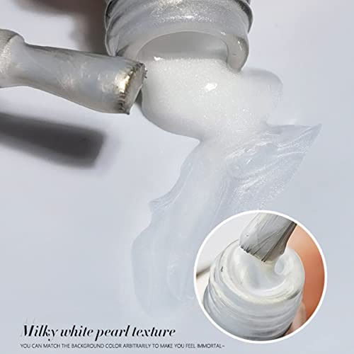 Pearl Gel Nail Polish Kit 6 Colors with Shell Thread Glitter for DIY Manicure