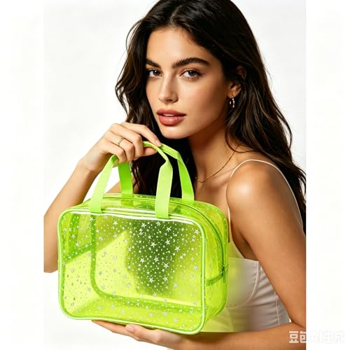 Waterproof Star Makeup Bag - Portable 12x5.9 Inch Travel Toiletry Bag