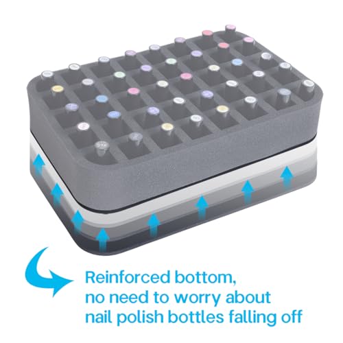 Nail Polish Organizer Foam Pad for 40 Bottles - Black