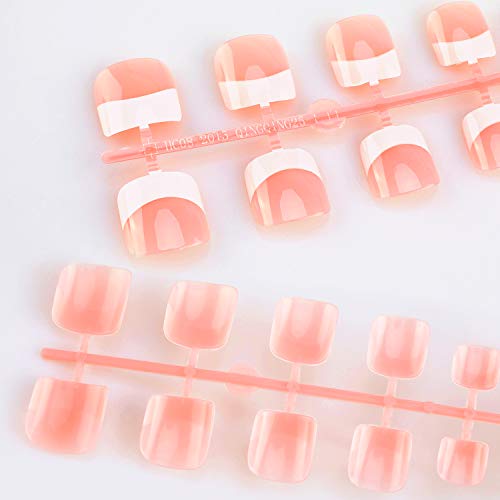 MWOOT 240Pcs French Nail Tips Set – 12 Sizes False Nail Tips for DIY Manicure