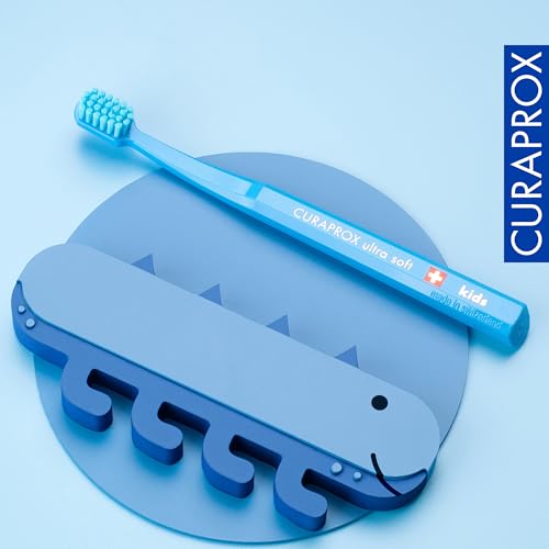 Curaprox CS Kids Ultra-Soft Toothbrush Blue for Ages 4-12, Swiss Made