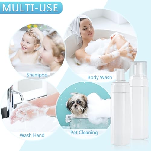 TMLECE White 8.5oz (250ml) Refillable Foaming Soap Dispenser Bottles 4 Pack