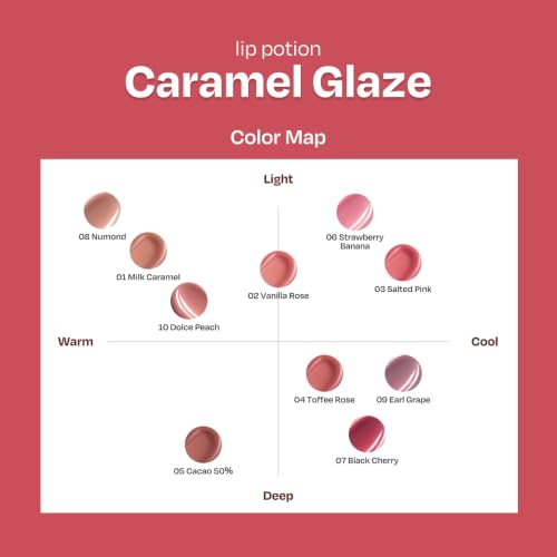 Korean Lip Gloss Lip Stain No.5 Cacao 50% Caramel Shine Moisturizing