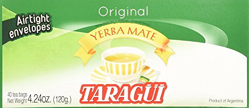 Taragüi Yerba Mate Tea Bags - 40 Organic Bags for Wellness