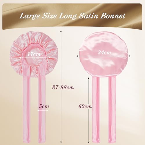 YOHTAS Satin Hair Bonnet for Sleeping - Blush Pink Double Layer Silk Cap